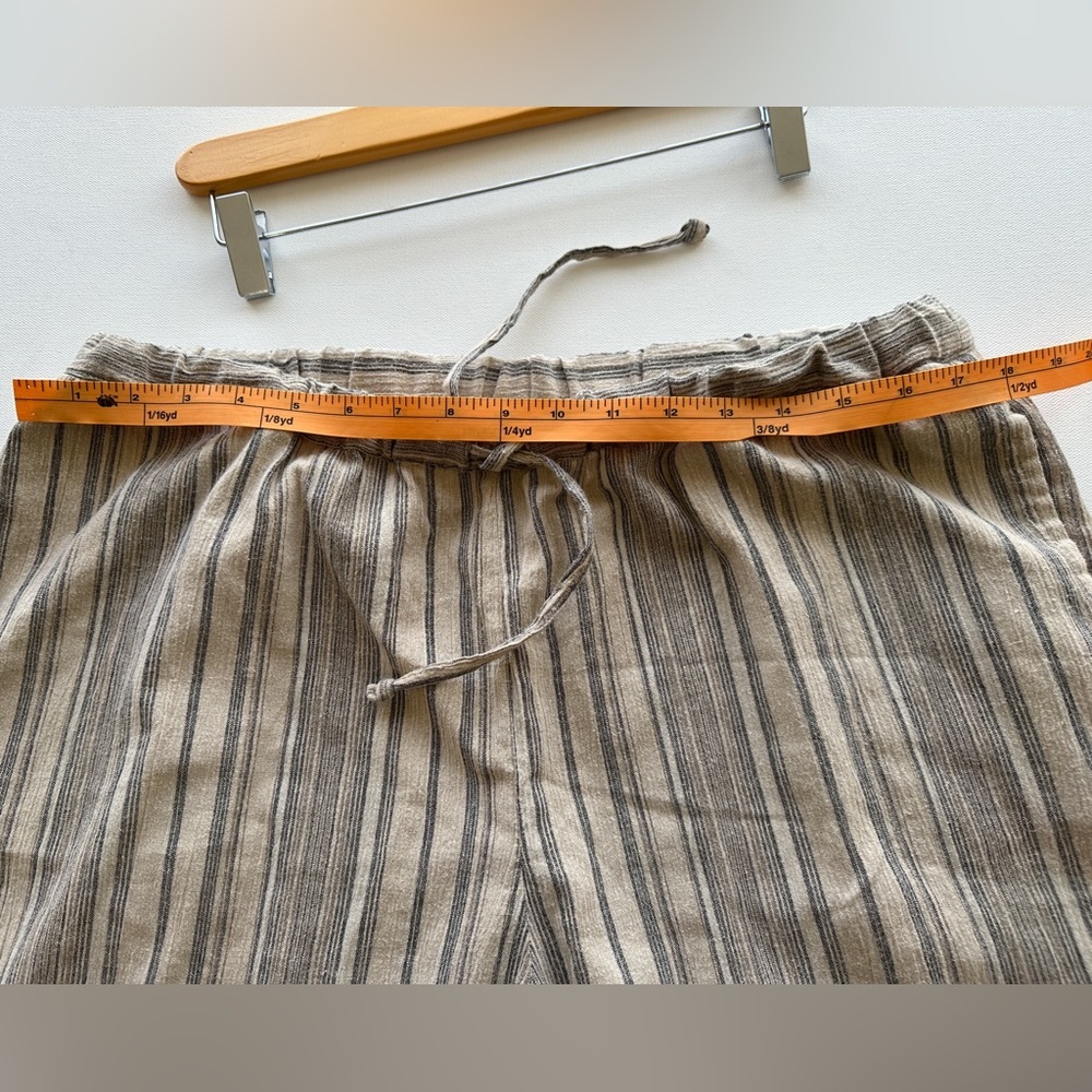 Linen Relaxed Fit Cropped Pant “Appleseed”- Neutral - Tie Waist - Size 16p - Picture 9 of 9